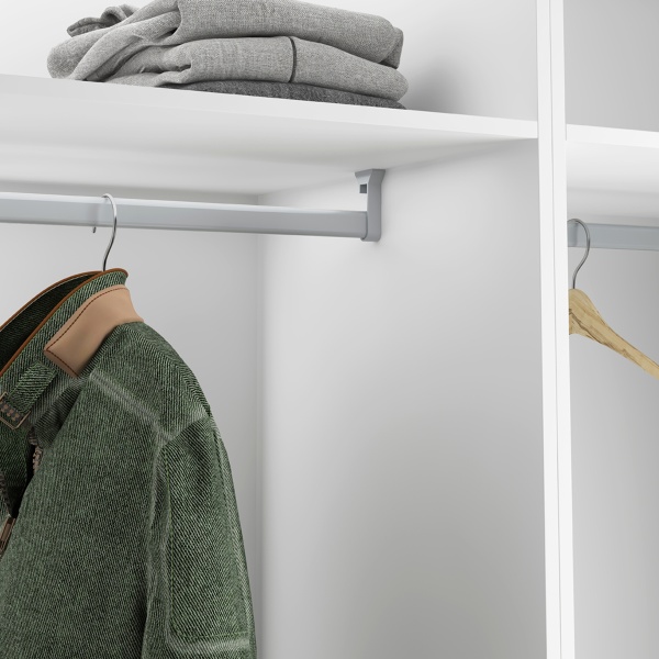 картинка Комплект держателей для штанги Tubo, монтаж к полке или боковине корпуса. Цвет - алюминий. от магазина SEFI