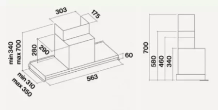 картинка Вытяжка Falmec Design VIRGOLA BLACK 60 (600) от магазина SEFI