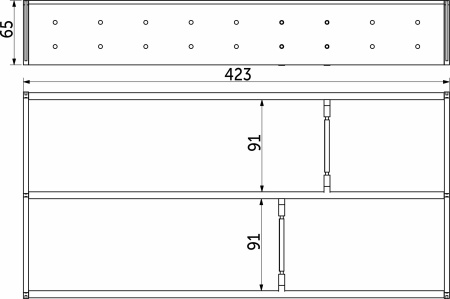 картинка Комплект разделителей L450 универсальный металлический Organizer нержавеющая сталь (423*204*65) AKS от магазина SEFI
