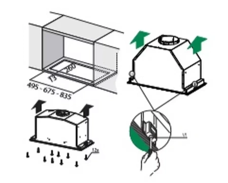 картинка Встраиваемая вытяжка Bertazzoni KIN52MOD1XC от магазина SEFI