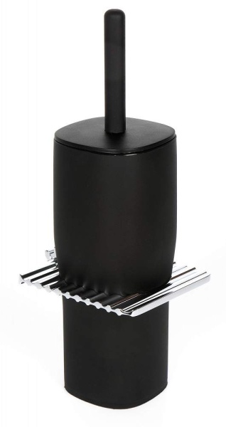 картинка Интерьерные стеллажные Система SKYLINE Ёршик для унитаза навесной, хром/черный магазин SEFI являющийся официальным дистрибьютором в России  картинка Интерьерные стеллажные Система SKYLINE Ёршик для унитаза навесной, хром/черный от магазина SEFI