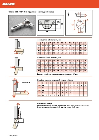 картинка Петля SALICE 200, 110° от магазина SEFI