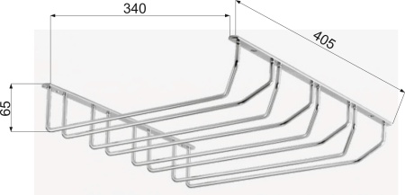 картинка Держатель подвесной для бокалов четырехрядный 340*65*405, хром AKS от магазина SEFI