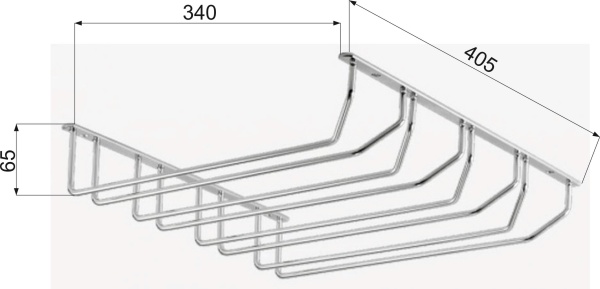 картинка Держатель подвесной для бокалов четырехрядный 340*65*405, хром AKS от магазина SEFI