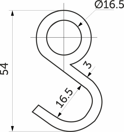 картинка Крючок на трубу d16 несъемный хром AKS от магазина SEFI