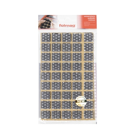 картинка Подкладка самоприлипающая фетровая прорезиненная 15 х 15мм (1упак.=45шт), серая, Folmag от магазина SEFI