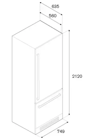 картинка Встраиваемый холодильник Bertazzoni REF75PIXL от магазина SEFI