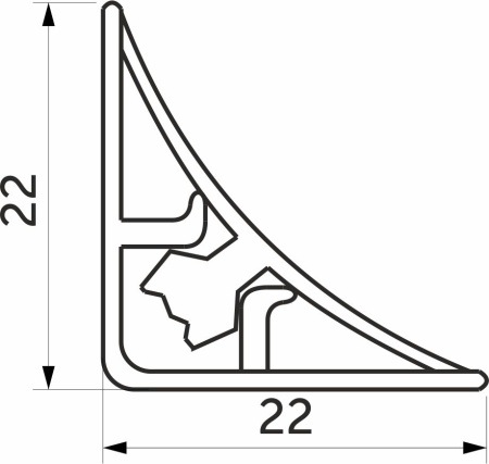 картинка Плинтус алюминевый к столешнику AP 121A алюминий THERMOPLAST от магазина SEFI