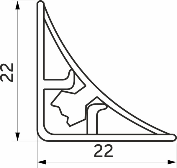 картинка Плинтус алюминевый к столешнику AP 121A алюминий THERMOPLAST от магазина SEFI