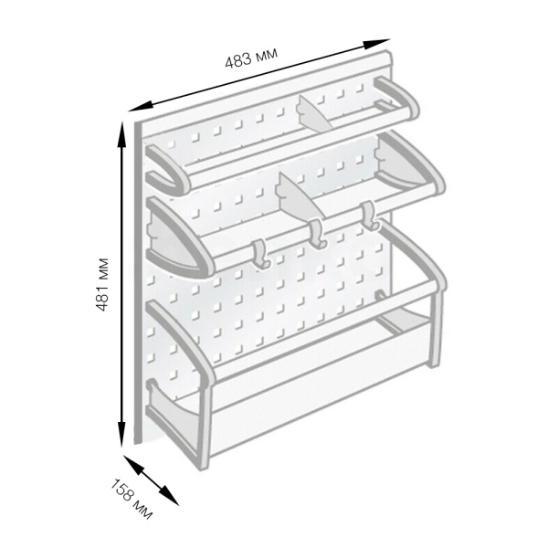 картинка Выдвижная система Vario для бытовых принадлежностей на распашной фасад от 200 мм, цвет – алюминий от магазина SEFI