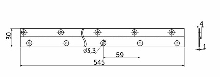 картинка Петля карточная 30*545мм желтый цинк Тифлос магазин SEFI являющийся официальным дистрибьютором в России  картинка Петля карточная 30*545мм желтый цинк Тифлос от магазина SEFI