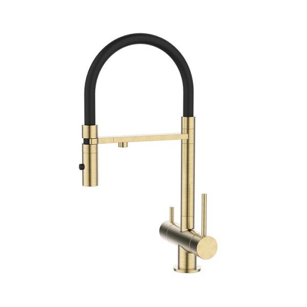 картинка Смеситель для кухни с фильтром и гибким изливом, матовое золото, Ace, IDDIS, ACEMGFFi05 от магазина SEFI