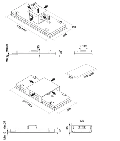 картинка Встраиваемая вытяжка Falmec Stella isola 90 ix ECP от магазина SEFI