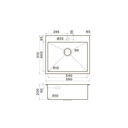 картинка Omoikiri Akisame 59-IN нерж. сталь/нержавеющая сталь от магазина SEFI