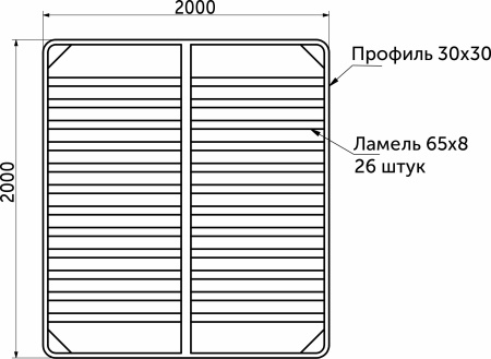 картинка Основание под матрас 2000x2000мм ЭКОНОМ неразборное BY (без опор) от магазина SEFI