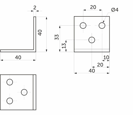 картинка Уголок металлический FSC-01 40х40х40 (2,0), белый цинк (уп/100шт), AKS от магазина SEFI