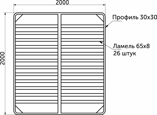 картинка Основание под матрас 2000x2000мм ЭКОНОМ неразборное BY (без опор) от магазина SEFI