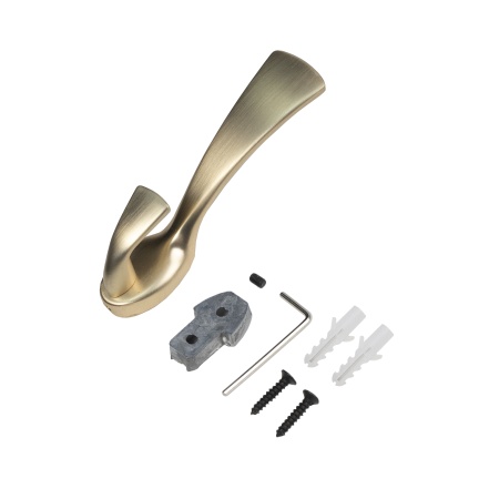 картинка Крючок меб. двухрожковый мет. QUEEN брашированное золото AKS от магазина SEFI