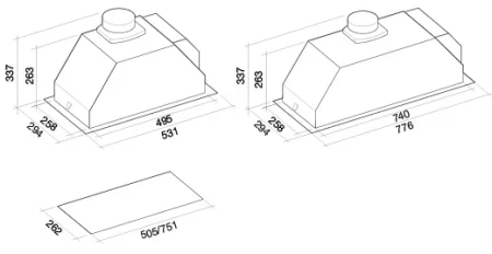 картинка Встраиваемая вытяжка Falmec Gruppo Incasso murano 70 IX (800) ECP от магазина SEFI