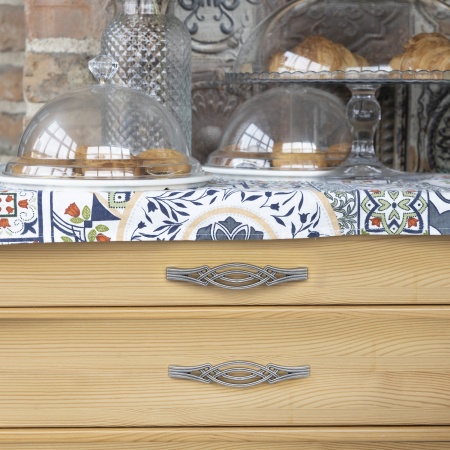 картинка Ручка меб. скоба мет. PALAZZO 128 античное серебро, AKS от магазина SEFI