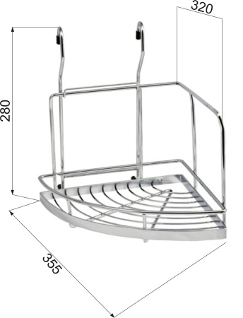 картинка Корзина на трубу d16 угловая одинарная большая CWJ201 хром AKS от магазина SEFI