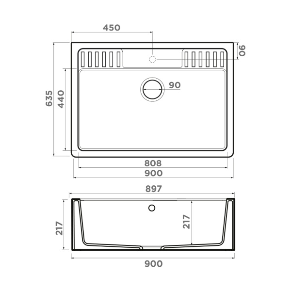 картинка Omoikiri Kinokawa 90-GR Artceramic/leningrad grey от магазина SEFI