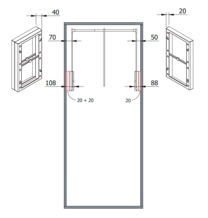 картинка Проставки для установки пантографа SERVETTO в корпус с распашными фасадами, цвет - коричневый магазин SEFI являющийся официальным дистрибьютором в России  картинка Проставки для установки пантографа SERVETTO в корпус с распашными фасадами, цвет - коричневый от магазина SEFI
