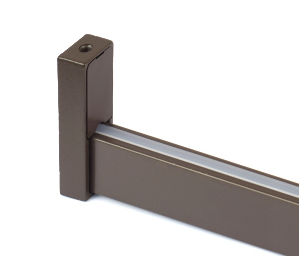 картинка Комплект из 2-х держателей DIAS с 4-я заглушками для штанги, крепление к полке/к боковине,коричневый магазин SEFI являющийся официальным дистрибьютором в России  картинка Комплект из 2-х держателей DIAS с 4-я заглушками для штанги, крепление к полке/к боковине,коричневый от магазина SEFI