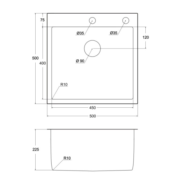 картинка Мойка EMAR 117A, покрытие PVD, цвет Медь - с дозатором в комплекте от магазина SEFI