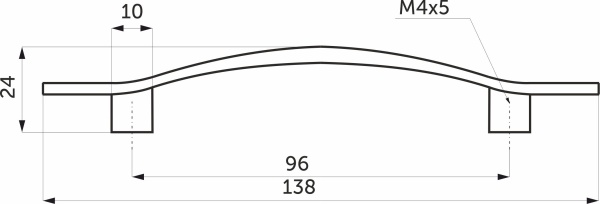 картинка Ручка меб. скоба мет. UN06 96 мат. хром, GRIDLI от магазина SEFI