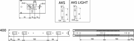 картинка Направляющая шариковая L-400 h=35 AKS A от магазина SEFI