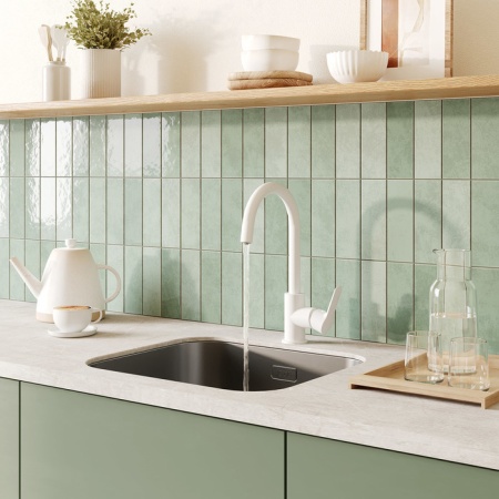 картинка Смеситель для кухни с каналом для фильтрованной воды, белый матовый, Cuba, IDDIS, CUBWTFJi05 от магазина SEFI