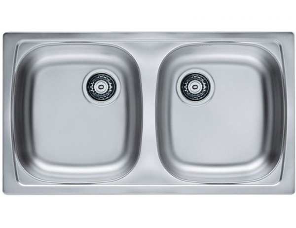 картинка Мойка BASIC 160 NAT-90 780X435 2X  в комплекте с сифоном 1130557, от магазина SEFI