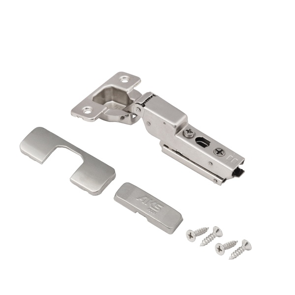 картинка Петля полунакладная с доводчиком 45мм h0 clip-on AKS PLUS 3D узкая (саморезы, заглушки) от магазина SEFI