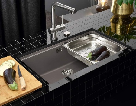 картинка Кухонная мойка подстольного монтажа SCHOCK GREENWICH 80U CRISTADUR серебристый камень от магазина SEFI