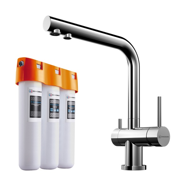 картинка Комплект смеситель + фильтр Nagano-C + Pure drop Lite |хром от магазина SEFI