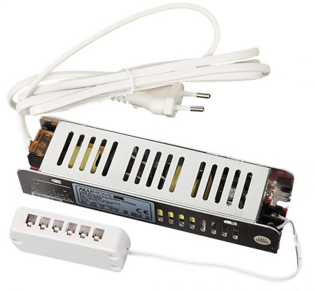 картинка Трансформатор Alumove Light STL 12V/60W, с распред.коробкой на 6 разъемов MiniPlug, кабель 2м от магазина SEFI