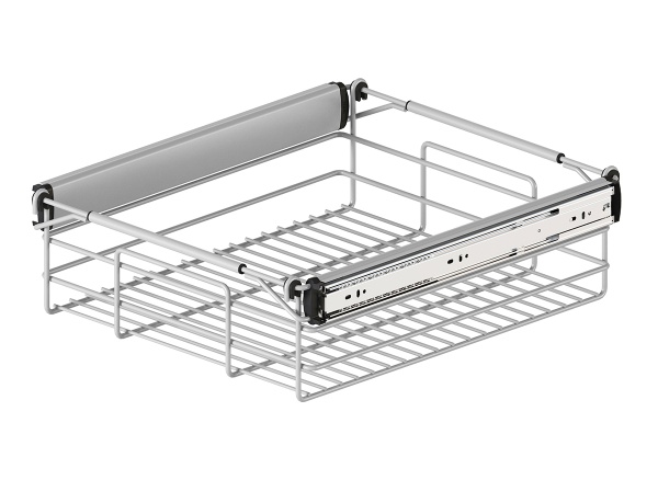 картинка Корзина выдвижная для одежды телескопическая 780-930 мм, высота 150 мм, цвет - серый от магазина SEFI