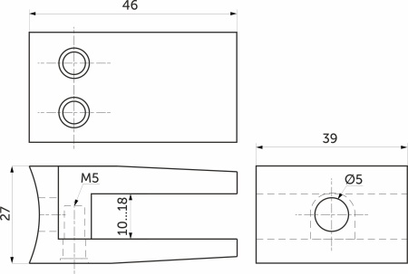 картинка Держатель стекло/плита к трубе d50 (950), хром AKS от магазина SEFI