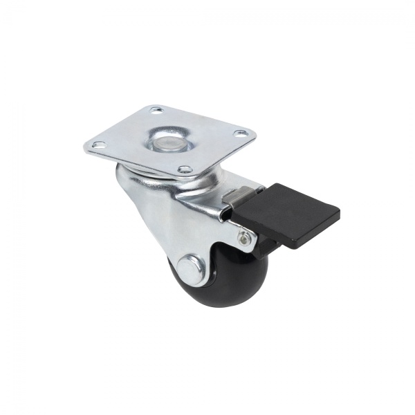 картинка Колесо меб. CRYSTAL/2 d35 h51 с площадкой с торм., черный AKS от магазина SEFI