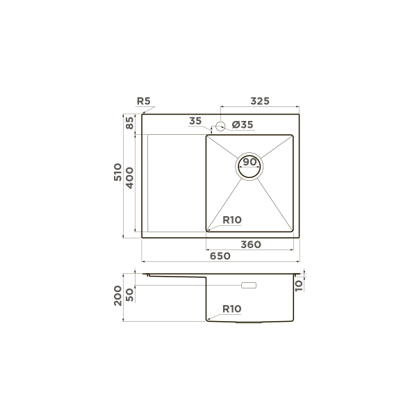 картинка Мойка Omoikiri Akisame 65-R-GM нерж. сталь/вороненая сталь от магазина SEFI