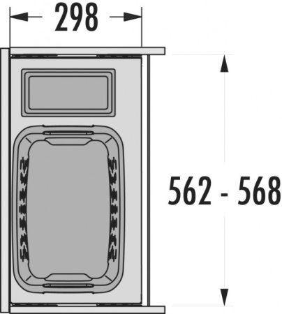 картинка Система хранения белья Laundry Carrier Small на выдвижной фасад 600 мм, 1 корзина 33л, белый/серебро от магазина SEFI
