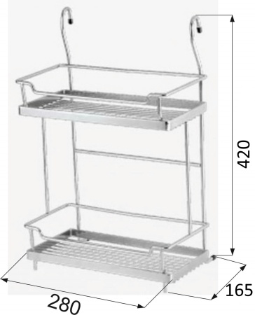картинка Корзина на трубу d16 двойная CWJ216B хром AKS от магазина SEFI