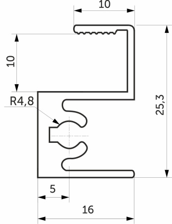 картинка Профиль алюминиевый SENATOR серебро горизонт верхн. L-6000 мм АЛЮТЕХ для узкой сис-мы магазин SEFI являющийся официальным дистрибьютором в России  картинка Профиль алюминиевый SENATOR серебро горизонт верхн. L-6000 мм АЛЮТЕХ для узкой сис-мы от магазина SEFI