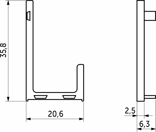 картинка Комплект заглушек металлич. к ручке врезной L-образной левая+правая, белый AKS от магазина SEFI