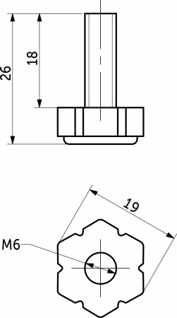 картинка Регулятор уровня М6 белый (уп/250шт) AKS от магазина SEFI