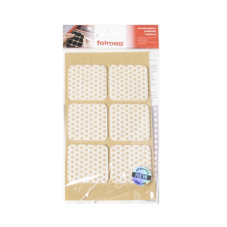 картинка Подкладка самоприлипающая фетровая прорезиненная 40 х 40мм (1упак.=6шт), белая, Folmag от магазина SEFI