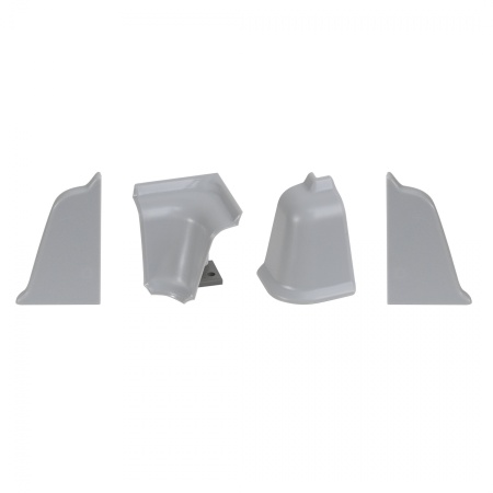 картинка Комплект ПВХ аксессуаров к плинтусу LB38 алюминий РФ от магазина SEFI