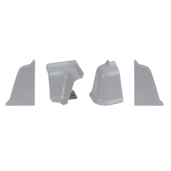 картинка Комплект ПВХ аксессуаров к плинтусу LB38 алюминий РФ от магазина SEFI