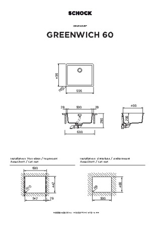 картинка Кухонная мойка SCHOCK GREENWICH 60 CRISTADUR бронза от магазина SEFI